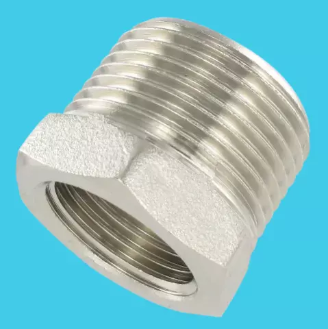 Réduction laiton nickelé mâle conique/femelle 1/4"-1/8"