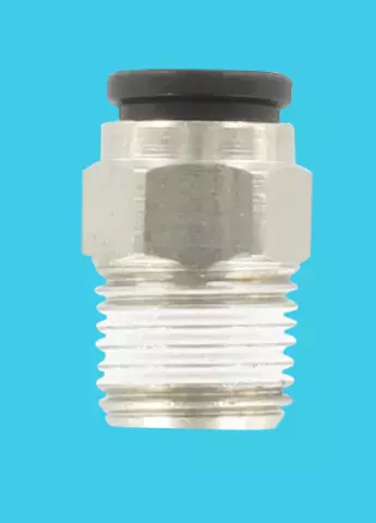 Raccord instantané droit mâle BSP conique R1/8" - laiton nickelé/résine T4