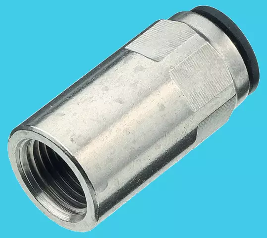 Raccord instantané droit femelle BSP cylindrique G1/8" T6-laiton nickelé/résine