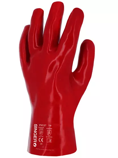 Gants de protection en PVC sur support coton - 27cm - TAILLE 10-