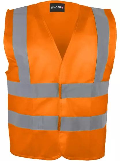 Gilet haute-visibilité. 100% polyester - Fermeture auto-agrippante -  4 bandes - JAUNE ou ORANGE -