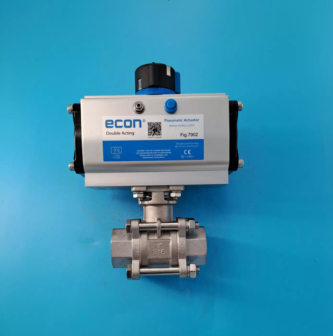 Vanne inox 1" pneumatique