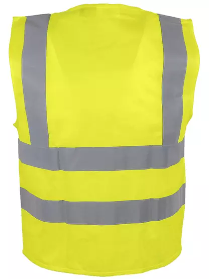 Gilet haute-visibilité. 100% polyester - Fermeture auto-agrippante -  4 bandes - JAUNE ou ORANGE -