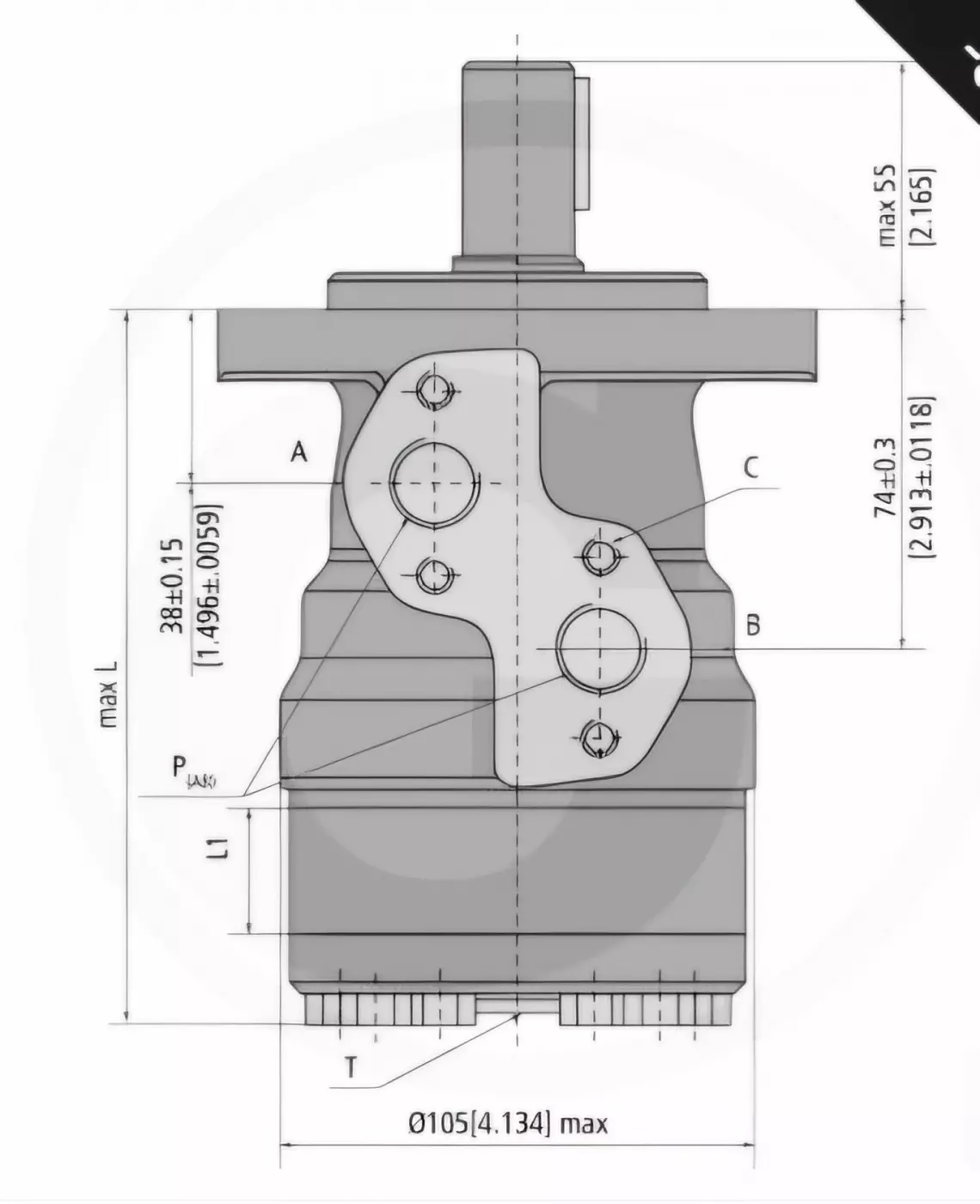 Moteur MR 100 cm³, Ø 32mm, G 1/2" - M+S-