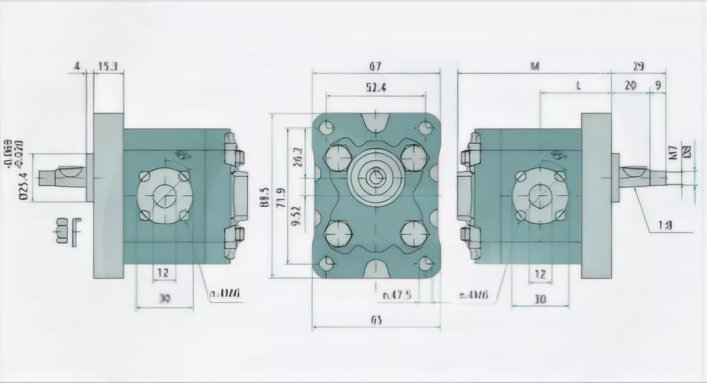 Pompe gr. 1, 3,2 cm³, horaire, EU 1:8